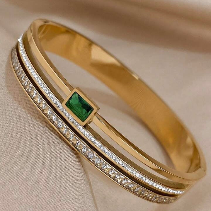 Emerald Zircon Bangle