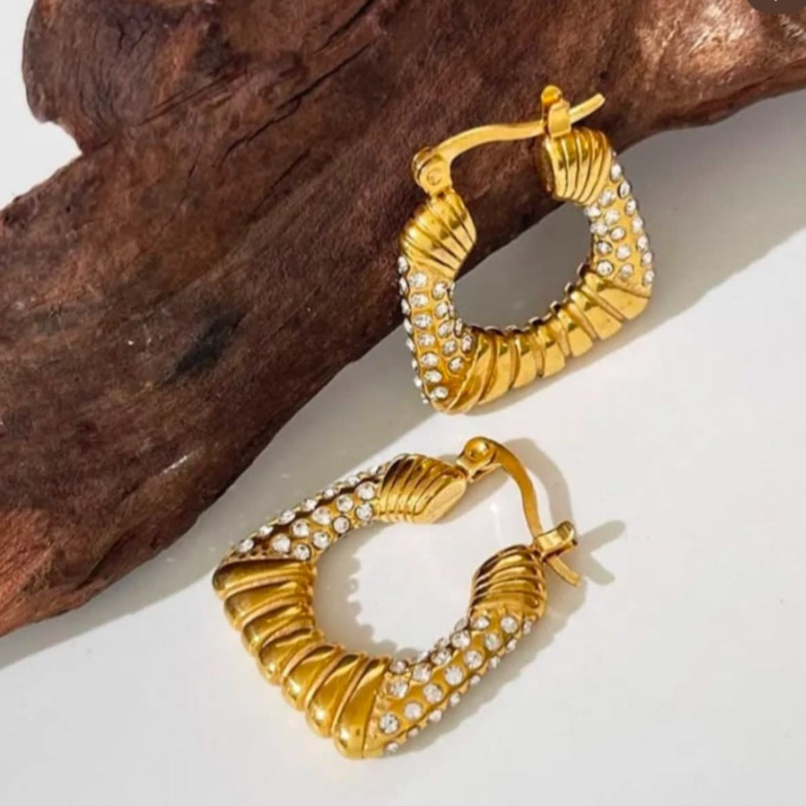 Chunky Zircon Hoop Earrings