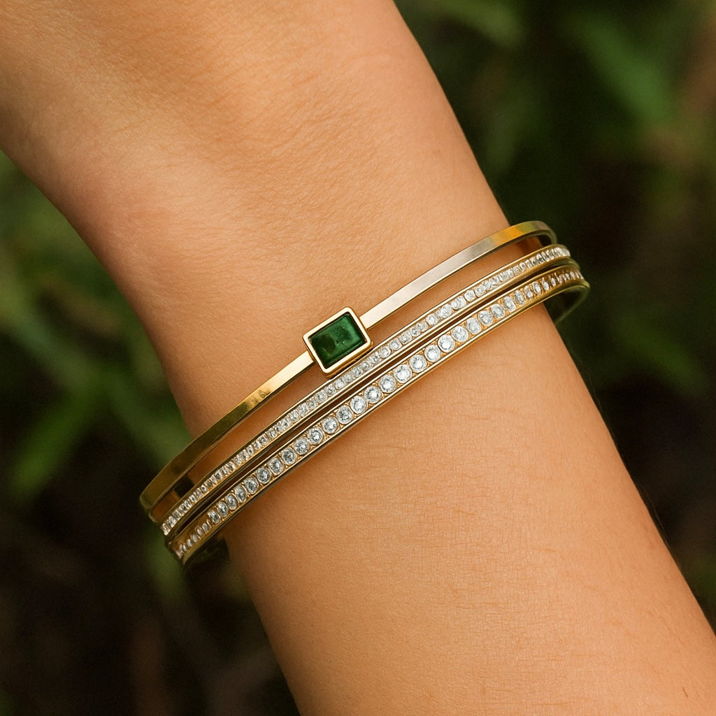 Emerald Zircon Bangle