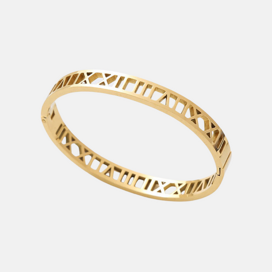 Roman Numerals Hinge Bangle